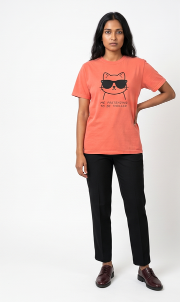 Thrilled Cat Luxury T-Shirt