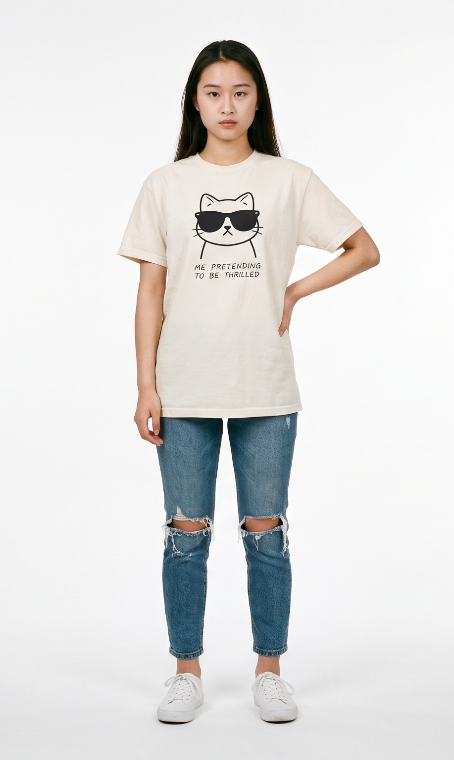 Thrilled Cat Luxury T-Shirt