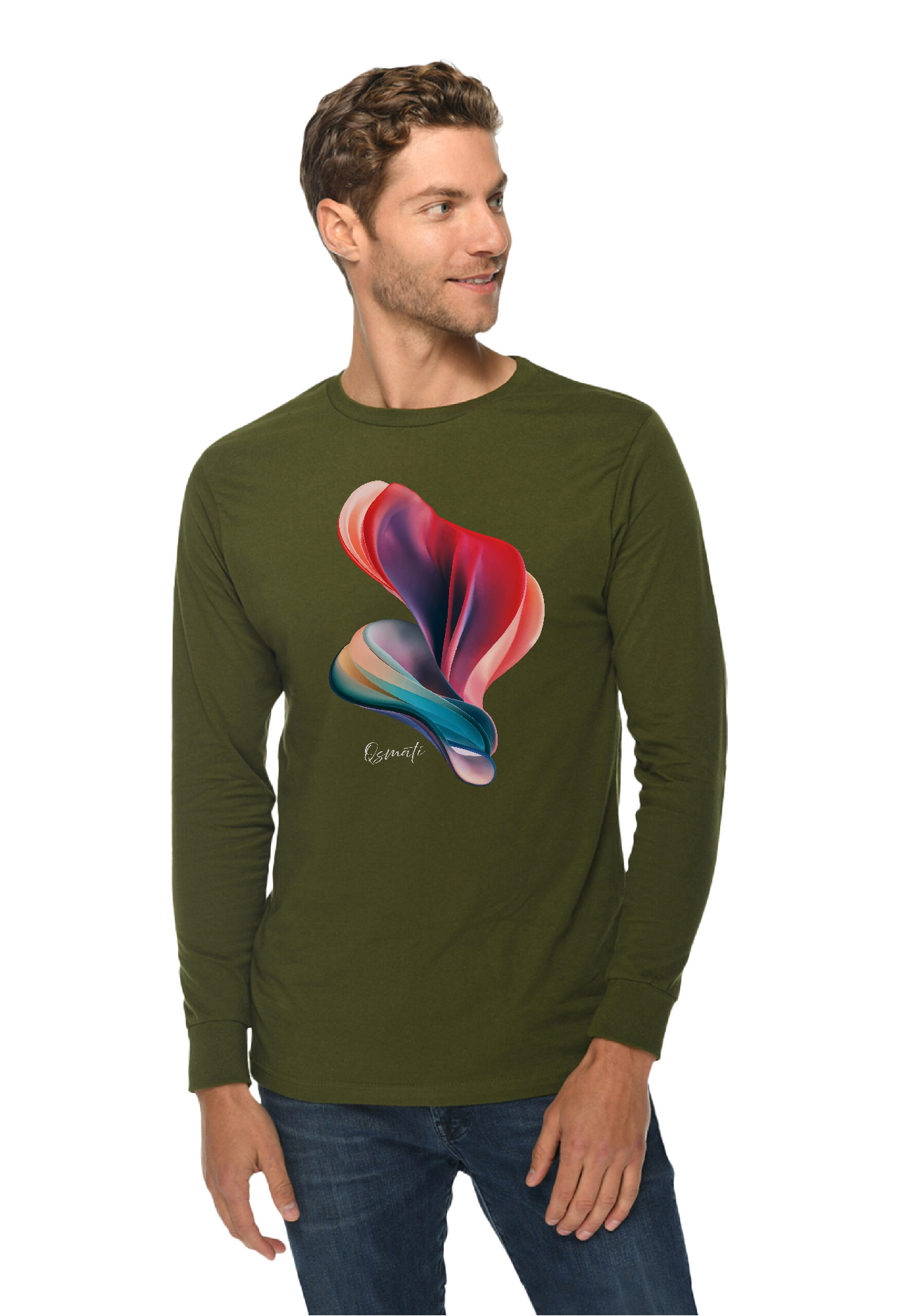QSMATI Colorful Abstract Heavy Long-Sleeve Jersey