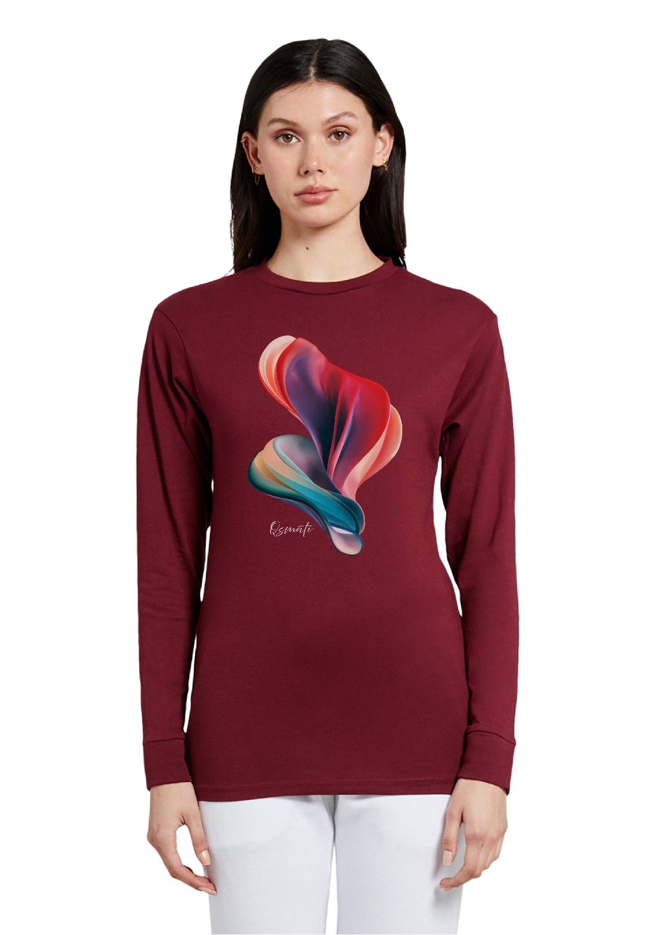 QSMATI Colorful Abstract Heavy Long-Sleeve Jersey