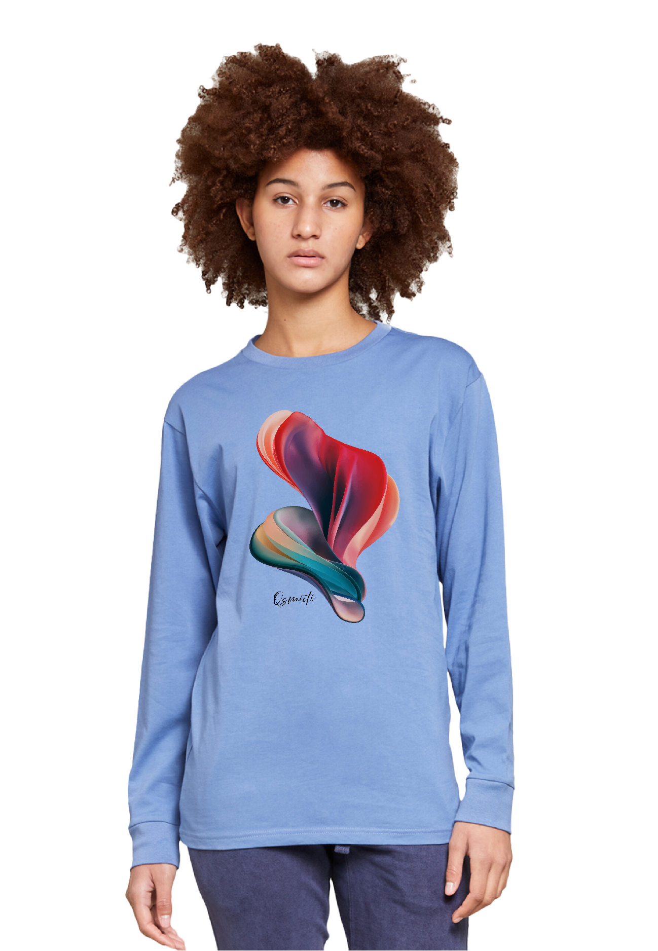 QSMATI Colorful Abstract Heavy Long-Sleeve Jersey