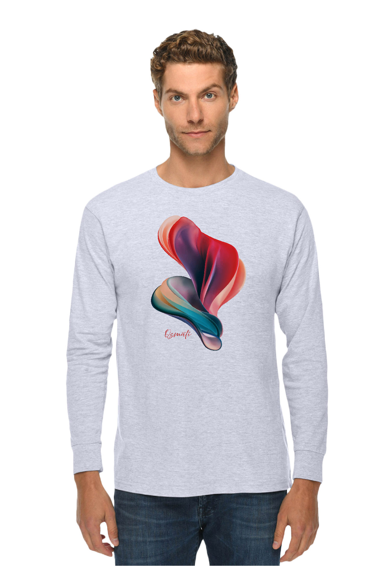 QSMATI Colorful Abstract Heavy Long-Sleeve Jersey