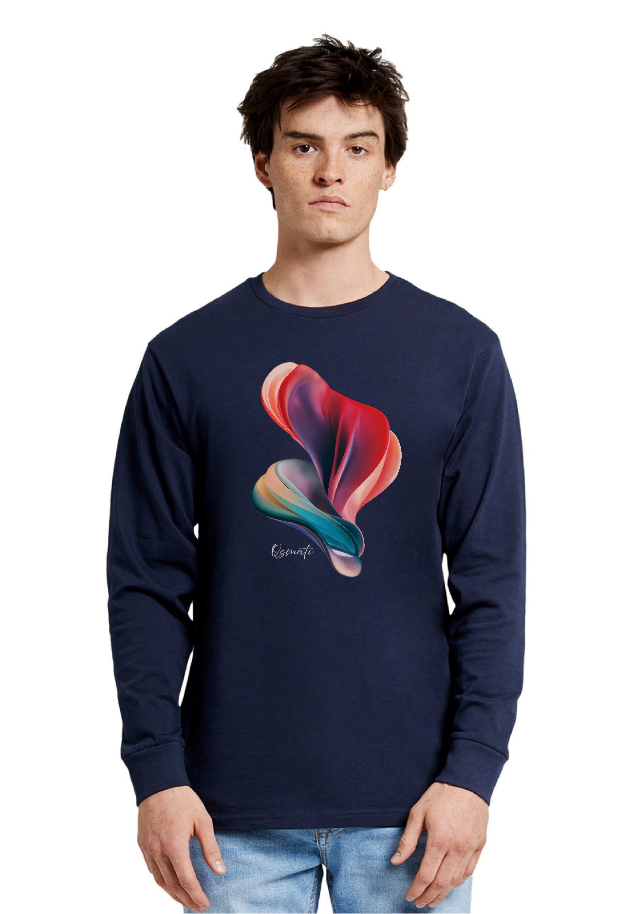 QSMATI Colorful Abstract Heavy Long-Sleeve Jersey