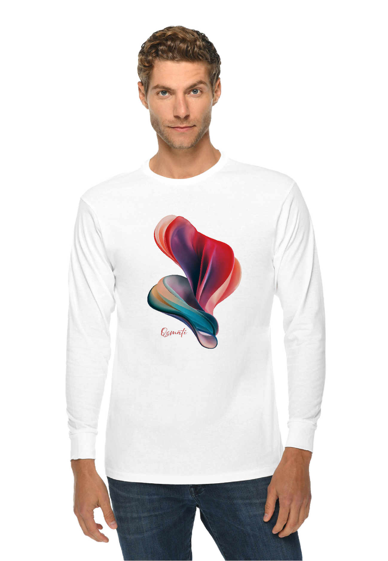 QSMATI Colorful Abstract Heavy Long-Sleeve Jersey