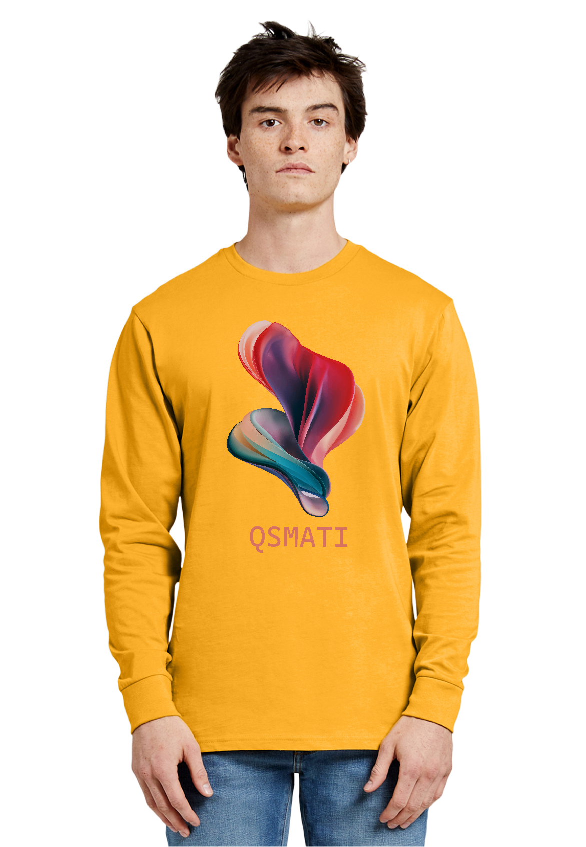 QSMATI Colorful Abstract Heavy Long-Sleeve Jersey