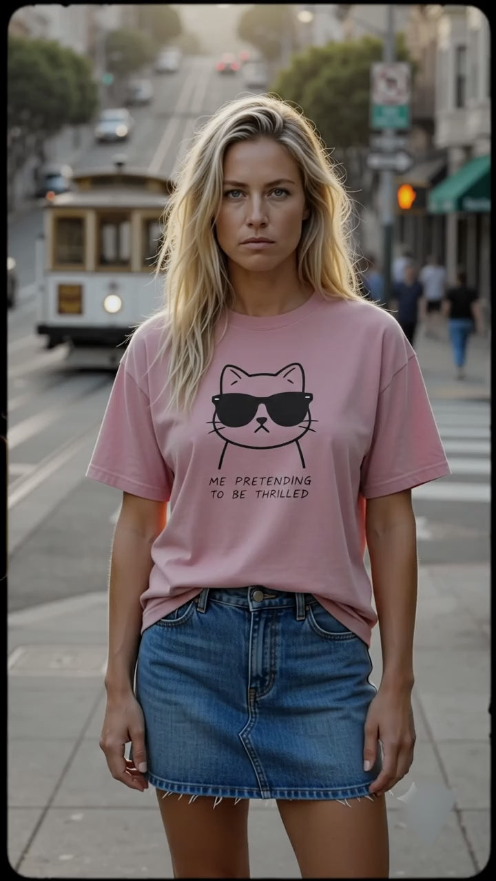 Thrilled Cat Luxury T-Shirt