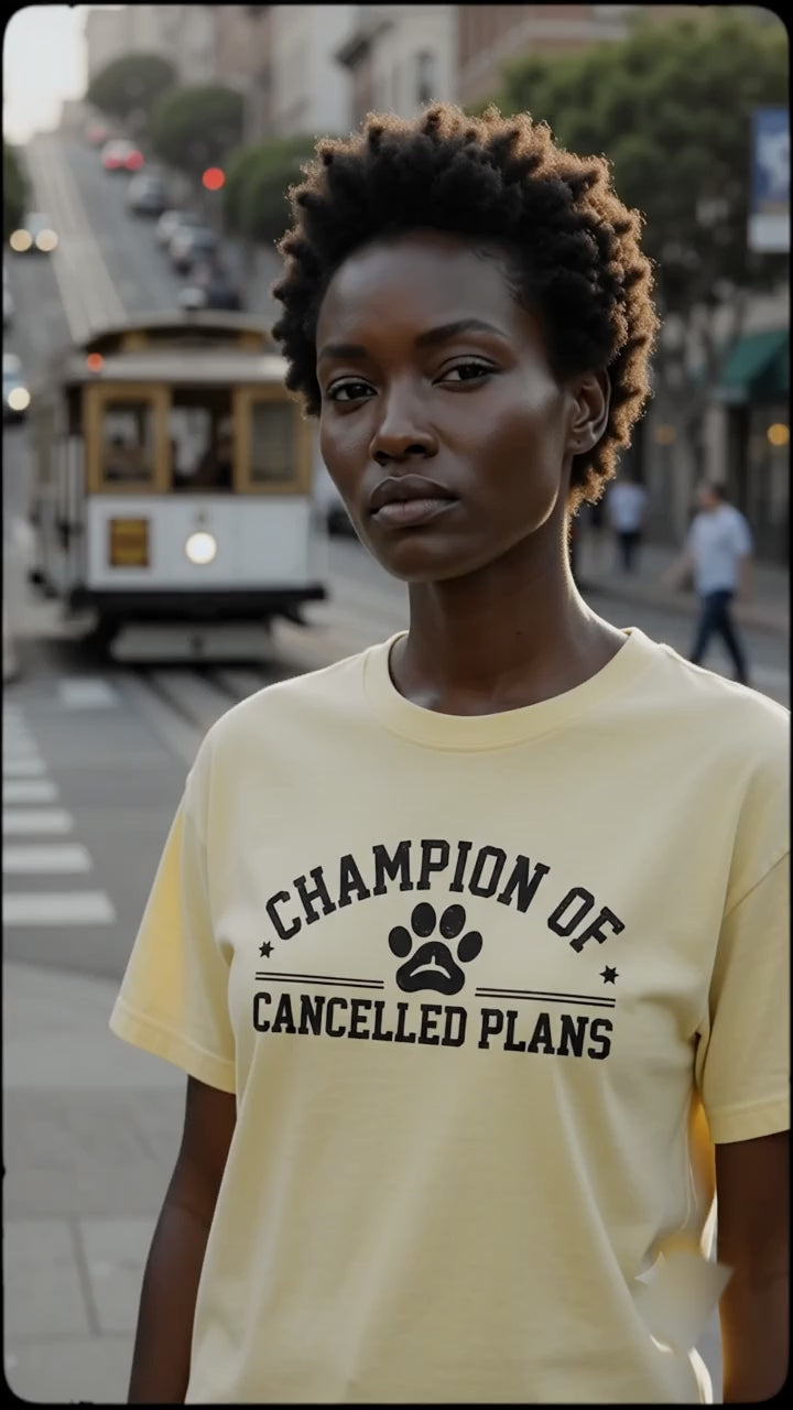 Cancelled Plans Cat Luxury T-Shirt